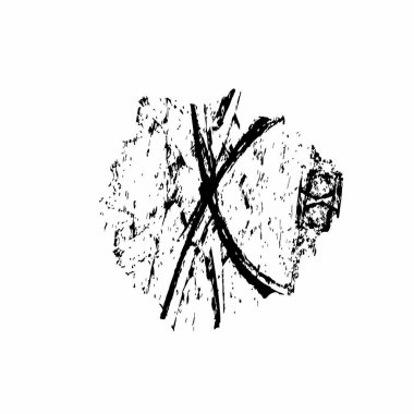 beyaz arkaplanda izole edilmiş siyah fırça darbesinin grunge dokusu 