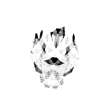 grunge noktası, beyaz arkaplanda soyut tasarım ögesi, vektör illüstrasyonu