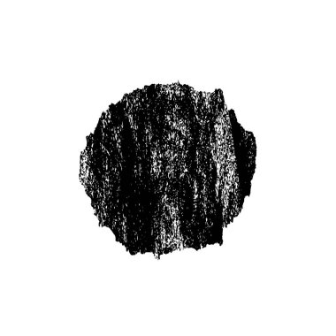 Beyaz arkaplanda soyut siyah el boyalı element