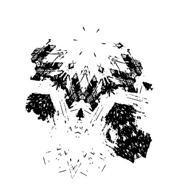 beyaz arkaplanda grunge siyah mürekkep darbesi