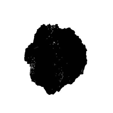 beyaz arkaplanda grunge siyah mürekkep darbesi