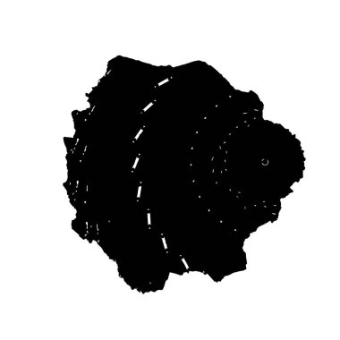 beyaz arkaplanda grunge siyah mürekkep darbesi