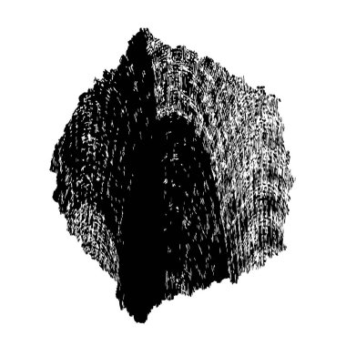 Beyaz arkaplanda soyut siyah el boyalı element