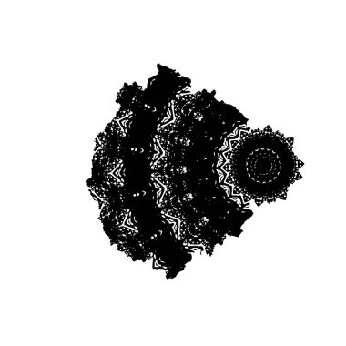 Beyaz arkaplanı olan bir ağacın siyah beyaz deseninin vektör çizimi