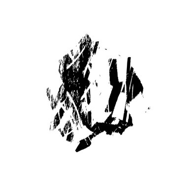 Beyaz arkaplanda soyut siyah renk fırça darbesi