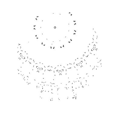 Beyaz arkaplanda soyut siyah renk fırça darbesi
