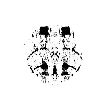 Beyaz arkaplanda soyut siyah el boyalı element