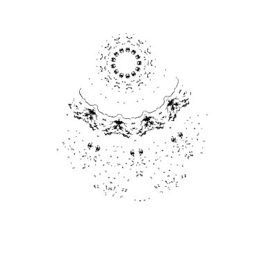 Beyaz arkaplanda soyut siyah renk fırça darbesi