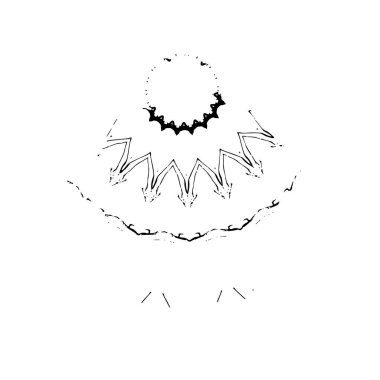 Beyaz arkaplanda soyut siyah renk fırça darbesi