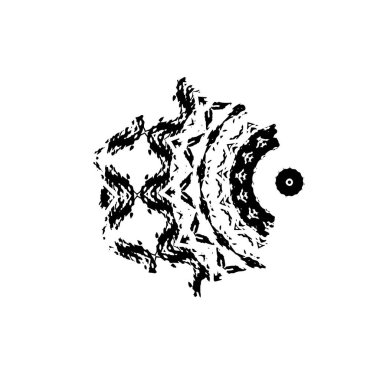 Beyaz arkaplanda soyut siyah renk fırça darbesi