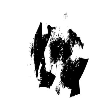 Beyaz arkaplanda soyut siyah renk fırça darbesi