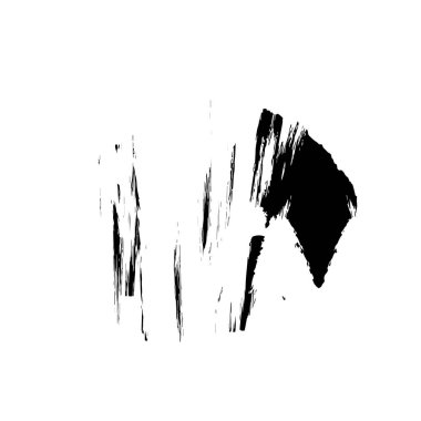 Beyaz arkaplanda soyut siyah renk fırça darbesi