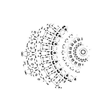 Beyaz arkaplanda soyut siyah renk fırça darbesi