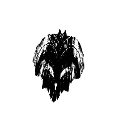 Beyaz arkaplanda soyut siyah renk fırça darbesi