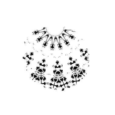 Beyaz arkaplanda soyut siyah renk fırça darbesi