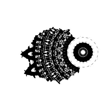 Beyaz arkaplanda soyut siyah renk fırça darbesi