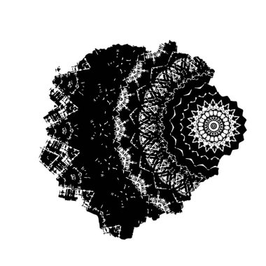 Beyaz arkaplanda soyut siyah renk fırça darbesi