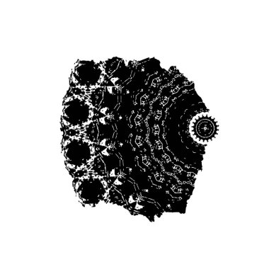 Beyaz arkaplanda soyut siyah renk fırça darbesi