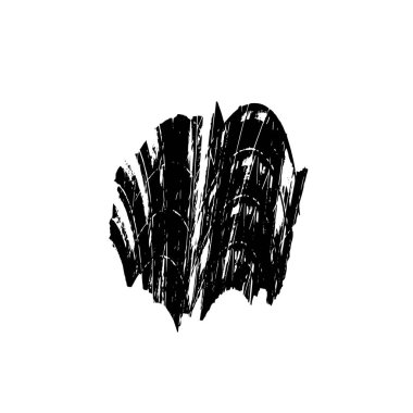 Beyaz arkaplanda soyut siyah renk fırça darbesi