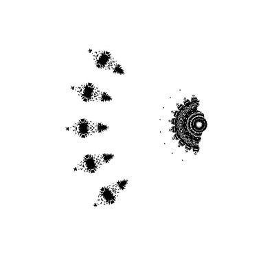 Beyaz arkaplanda soyut siyah renk fırça darbesi