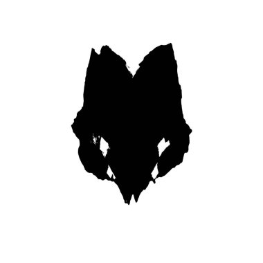 Beyaz arkaplanda soyut siyah renk fırça darbesi