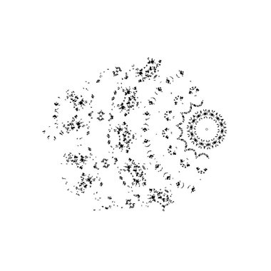 soyut siyah fırça darbesi beyaz arkaplanda izole edildi