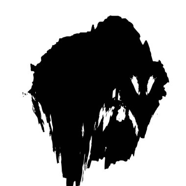 soyut siyah fırça darbesi beyaz arkaplanda izole edildi