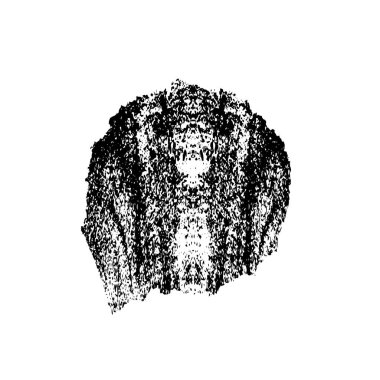 Beyaz arkaplanda soyut siyah el boyalı element