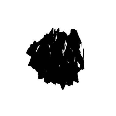 soyut siyah fırça darbesi beyaz arkaplanda izole edildi