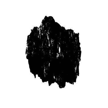 Beyaz arkaplanda soyut siyah el boyalı element