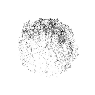 Beyaz arkaplanda soyut siyah el boyalı element