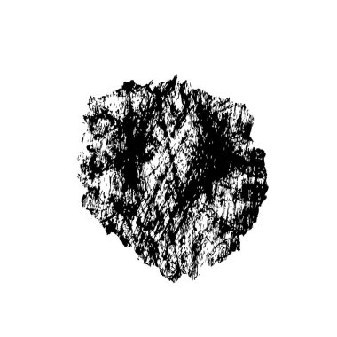 beyaz arkaplanda izole edilmiş siyah fırça darbesinin grunge dokusu 