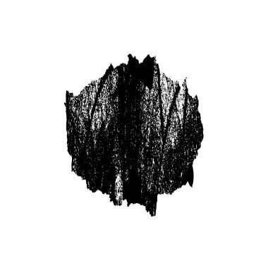 Beyaz arkaplanda soyut siyah el boyalı element