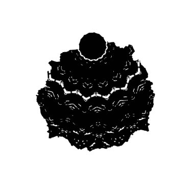 grunge siyah ve beyaz fırça darbesinin vektör çizimi