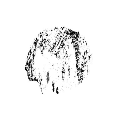 Beyaz arkaplanda soyut siyah el boyalı element