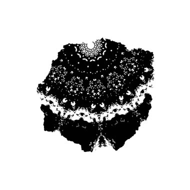 Siyah silueti olan bir çiçek deseninin vektör çizimi