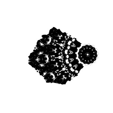 güzel bir çiçeğin siyah beyaz vektör çizimi