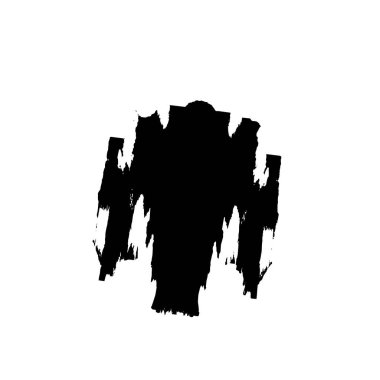 beyaz arkaplanda siyah mürekkep fırçası darbeleri.