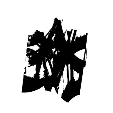 siyah fırça darbesi ve doku. grunge soyut el - boyanmış elementler.