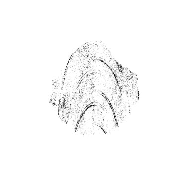 Beyaz arkaplanda soyut siyah el boyalı element