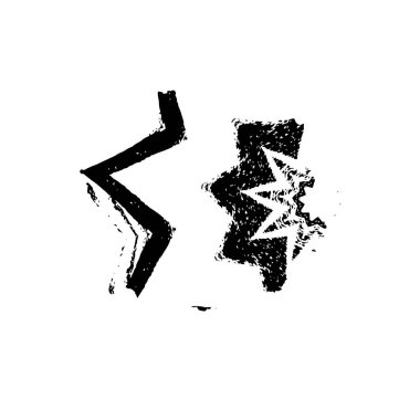 grunge siyah ve beyaz fırça darbesinin vektör çizimi