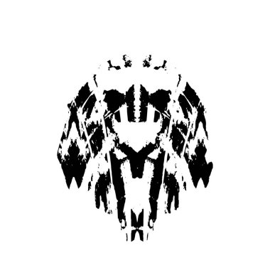 Beyaz arkaplanda soyut siyah el boyalı element