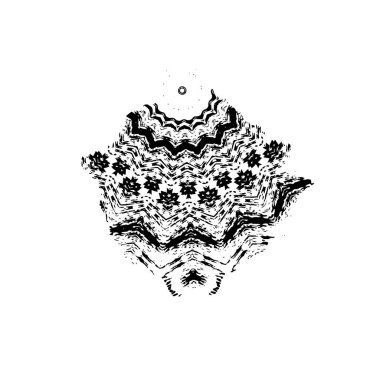 grunge siyah ve beyaz fırça darbesinin vektör çizimi