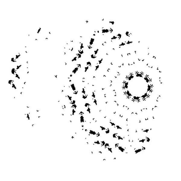 Partial Mandala Geometric Print White Background — Stock Vector