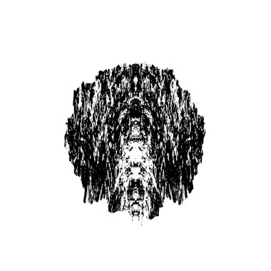 Beyaz arkaplanda soyut grunge siyah nokta izole