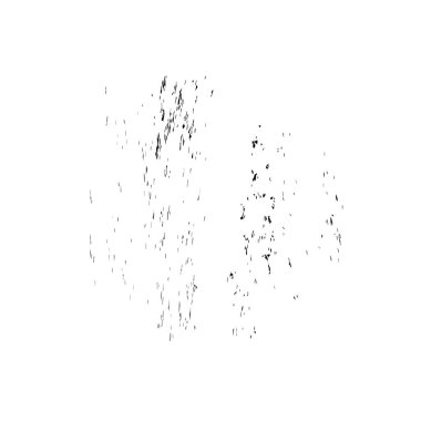 Beyaz arkaplanda soyut grunge siyah nokta izole