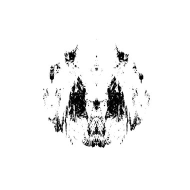 Beyaz arkaplanda soyut grunge siyah nokta izole