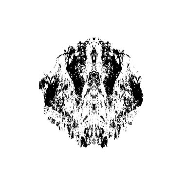 Beyaz arkaplanda soyut grunge siyah nokta izole