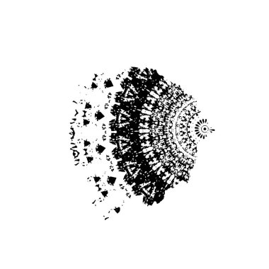grunge siyah ve beyaz fırça darbesinin vektör çizimi