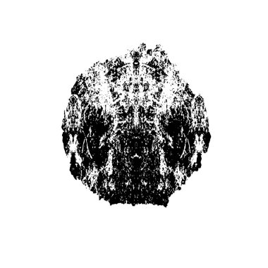 Beyaz arkaplanda soyut grunge siyah nokta izole
